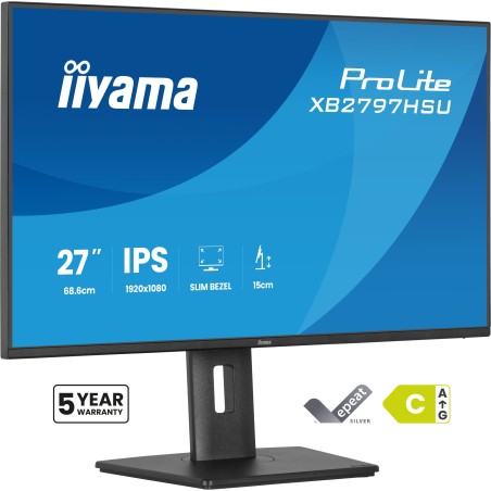 iiyama ProLite XB2797HSU-B1 27" IPS 1920x1080 Full HD Monitor - Exceptional Clarity & 120Hz Refresh Rate for Ultimate Gaming & M